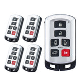 Lots of 5 Smart Car Key Fob Replacement for Toyota Sienna fits 2011 2012 2013 2014 2015 2016 2017 2018 2019 Proximity 6 Button Remote HYQ14ADR 5691 Board 89904-08010